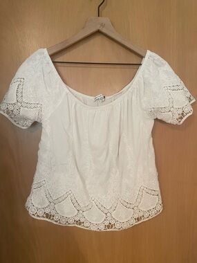 American Eagle Doily Lace Hippie Bohemian Off Shoulder Top Size S/M